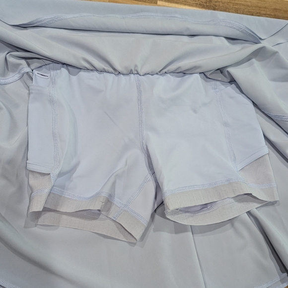 Lululemon Court Rival Skirt High Waist Pale Blue Tennis Pickleball Shorts - Picture 8 of 12